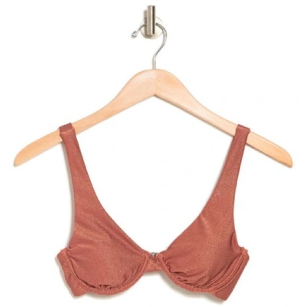 VYB Shimmer Underwire Bikini Top in Gold Women’s Size Small